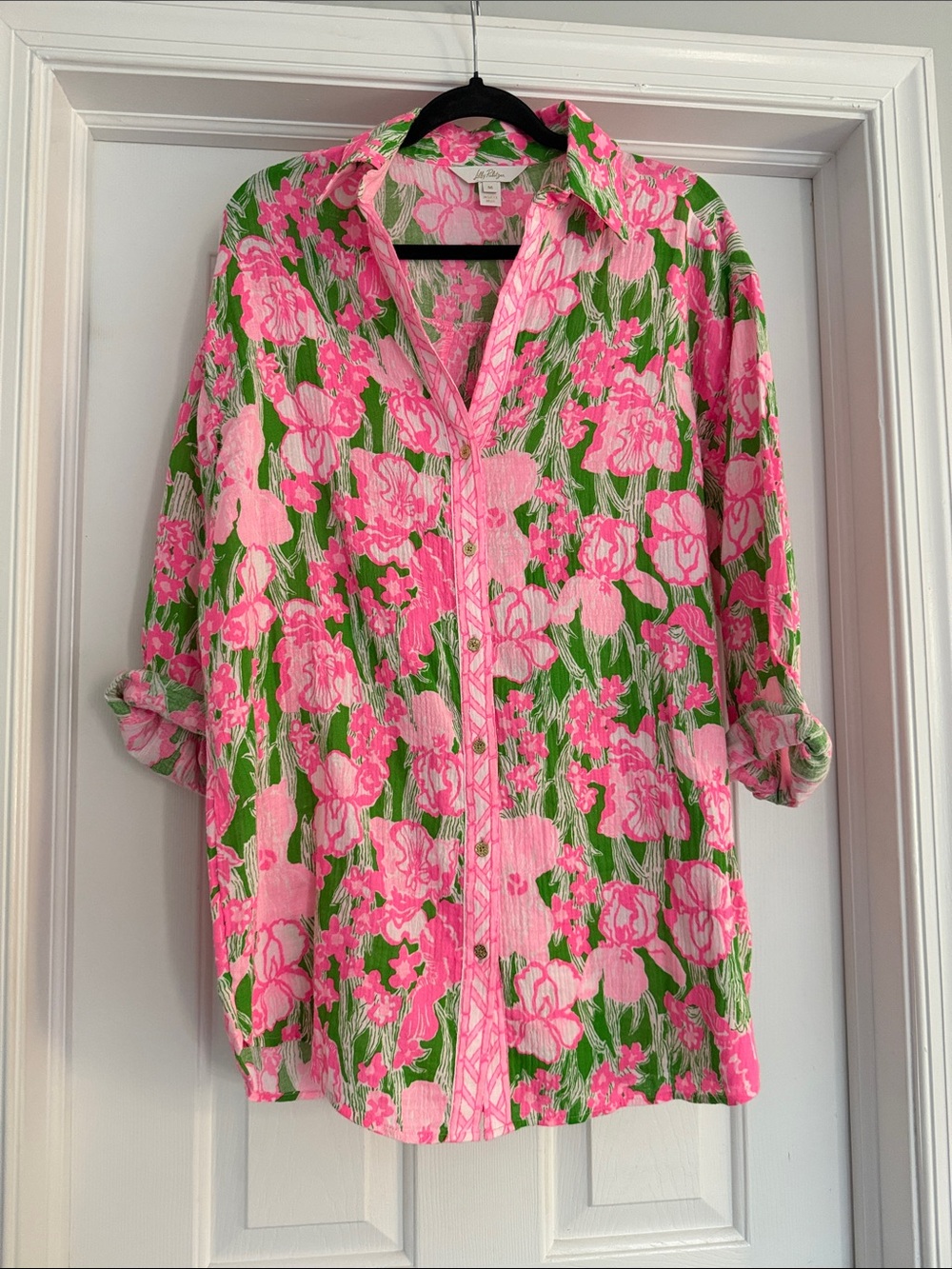 Lilly Pulitzer Pink & Green Floral Shirt